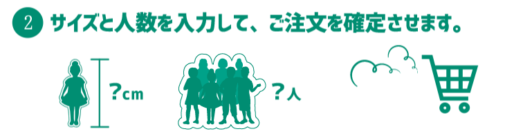 2.サイズと人数を入力