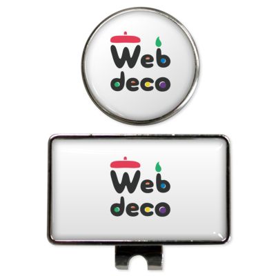 Web deco ゴルフマーカー 【□ シルバー 】【 4個セット 】ウェブデコ ◇ID