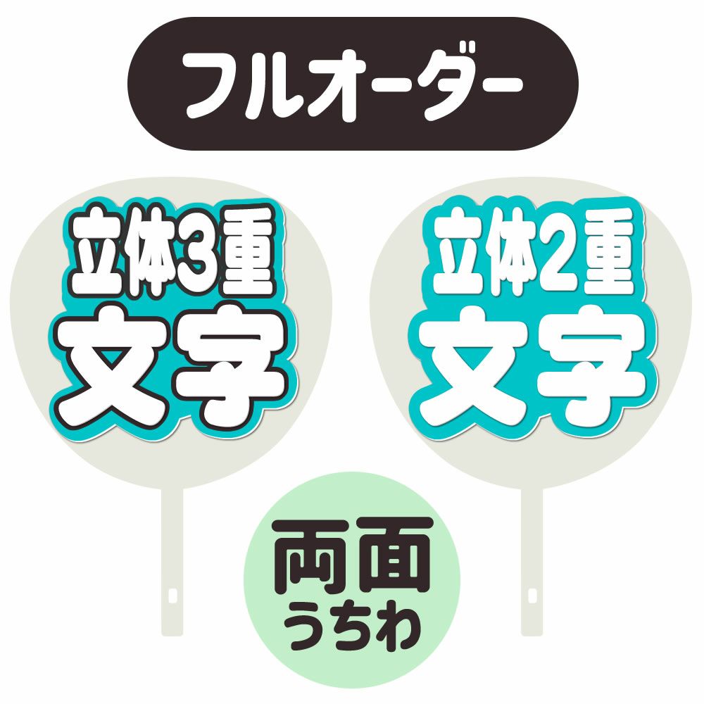 フルオーダーうちわ【両面うちわ】【◇：立体3重】×【◇：立体2重】