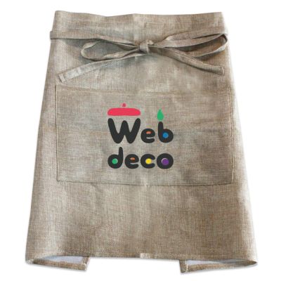 Web deco エプロン 【 カフェエプロン 】【□黄麻調 薄手】【2個セット】 ウェブデコ 推し活 グッズ ◇ID