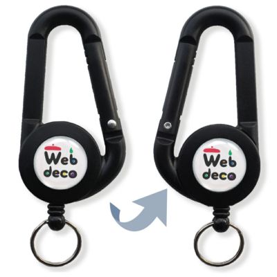 Web deco 【□ リールキーホルダー 】【□ カラビナ（両面） タイプ】【20mm】【 3個セット 】ウェブデコ 推し活 グッズ ◇ID